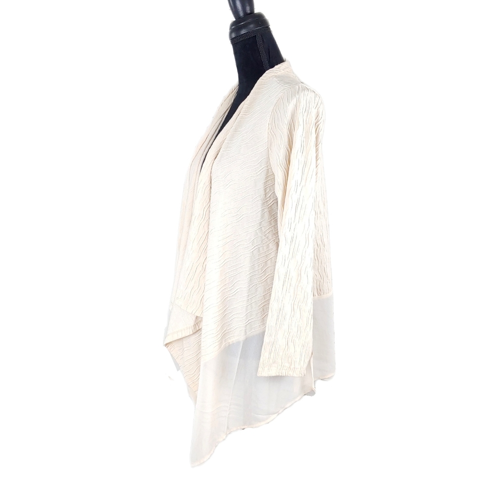 NWT Andrea Jovine Womens M Flowy Textured Dressy Open Cardigan - Picture 5 of 7